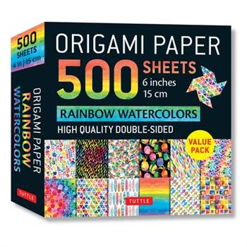 Origami Paper 500 Sheets Rainbow Watercolors 6 (15 CM)