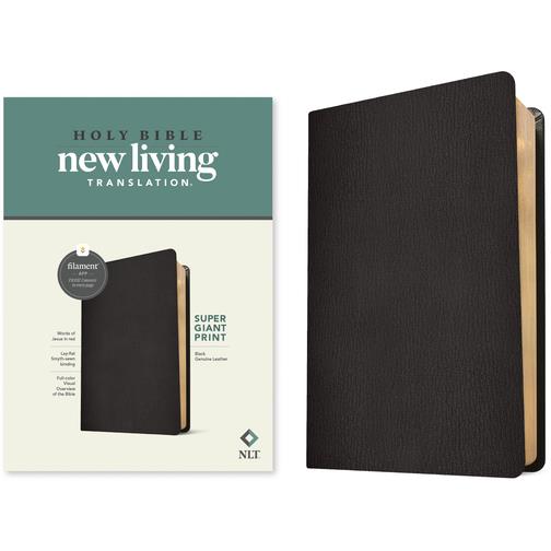 NLT Super Giant Print Bible, Filament-Enabled Edition (Genuine Leather, Black, Red Letter)