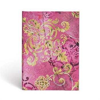 Paperblanks Polished Pearl Belle ?poque Hardcover MIDI Unlined Wrap Closure 144 Pg 120 GSM