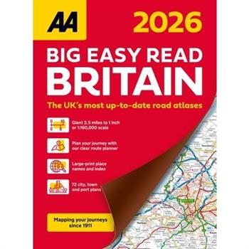 AA Big Easy Read Atlas Britain 2026 Paperback