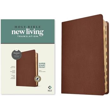 NLT Super Giant Print Bible, Filament-Enabled Edition (Genuine Leather, Brown, Indexed, Red Letter)