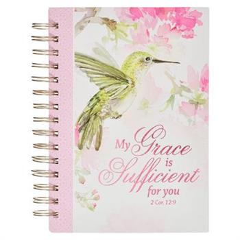Christian Art Gifts Pink Journal W/Scripture My Grace Large BibleVerse Notebook