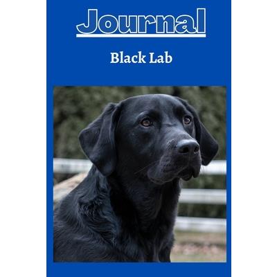 Black lab dog Journal series 1 with a cobalt blue background