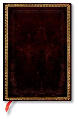 Black Moroccan Softcover Flexis MIDI 176 Pg Lined Old Leather Collection