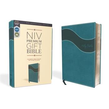 Niv, Premium Gift Bible, Leathersoft, Blue, Red Letter Edition, Indexed, Comfort Print