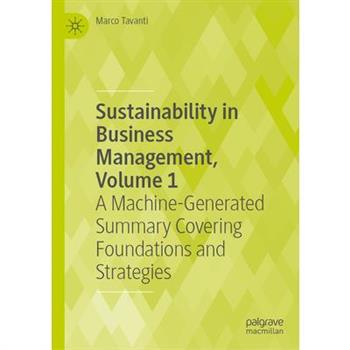 Sustainability in Business Management, Volume 1