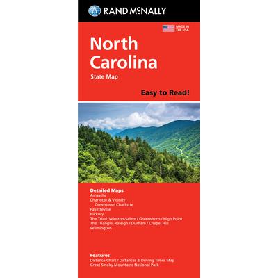 Rand McNally Easy to Read Folded Map: North Carolina State Map