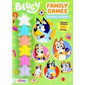Bluey: Family Games: Coloring & Activity with Stackable Markers