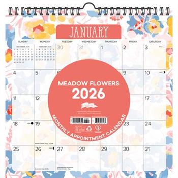Meadow Flowers 2026 12 X 12 Spiral Wall Calendar