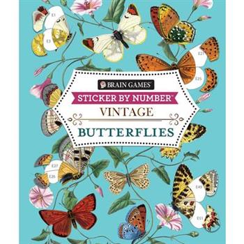 Brain Games - Sticker by Number - Vintage: Butterflies