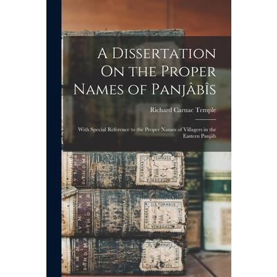 A Dissertation On the Proper Names of Panj璽b簾s