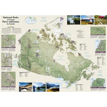 National Geographic: Canada National Parks Wall Map - Laminated (42 X 30 Inches)