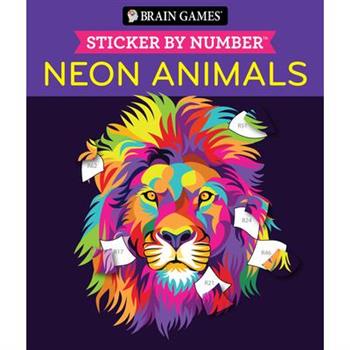 Brain Games - Sticker by Number: Neon Animals