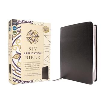 NIV Application Bible, European Bonded Leather, Black, Red Letter, Comfort Print