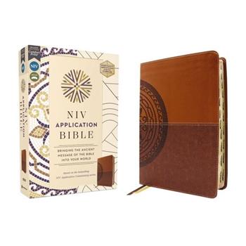 NIV Application Bible, Leathersoft, Brown, Red Letter, Thumb Indexed, Comfort Print