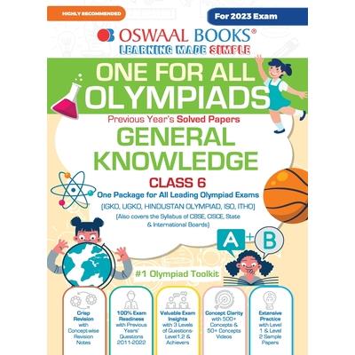 Oswaal One For All Olympiad Previous Years' Solved Papers, Class-6 General Knowledge Book (For 2023 Exam)