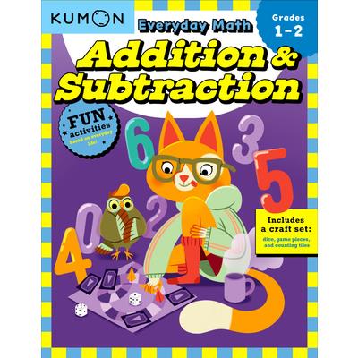Kumon Everyday Math: Addition & Subtraction-Fun Activities for Grades 1-2-Complete with Dice, Game Pieces, and Counting Tiles!
