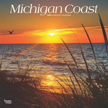 Michigan Coast 2025 12 X 24 Inch Monthly Square Wall Calendar Plastic-Free
