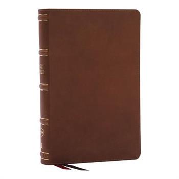 Nkjv, Single-Column Reference Bible, Verse-By-Verse, Brown Genuine Leather, Red Letter, Comfort Print