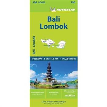 Michelin Bali: Lombok Road and Tourist Zoom Map 190