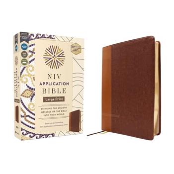 NIV Application Bible, Large Print, Leathersoft, Brown, Red Letter, Comfort Print