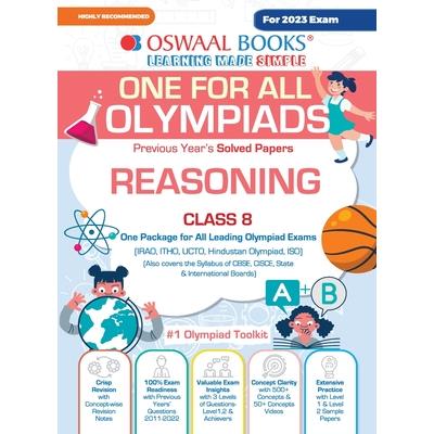 Oswaal One For All Olympiad Previous Years' Solved Papers, Class-8 Reasoning Book (For 2023 Exam)