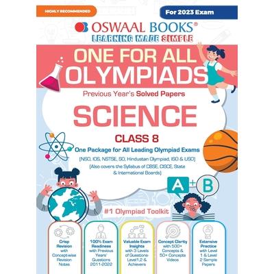 Oswaal One For All Olympiad Previous Years' Solved Papers, Class-8 Science Book (For 2023 Exam)