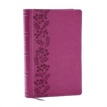 NKJV Personal Size Large Print Bible with 43,000 Cross References, Pink Leathersoft, Red Letter, Comfort Print