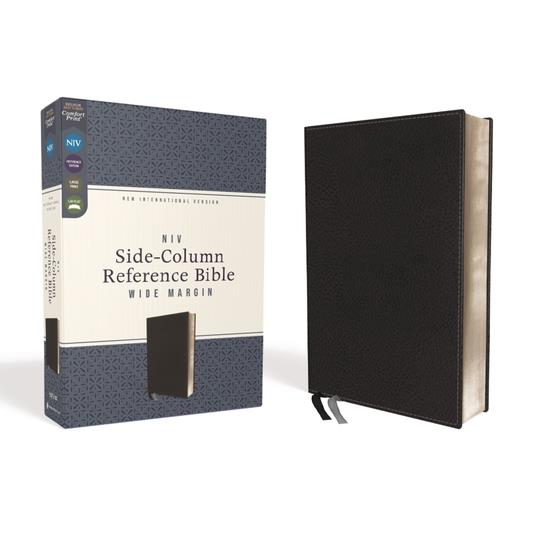Niv, Side-Column Reference Bible, Wide Margin, Leathersoft, Black, Comfort Print