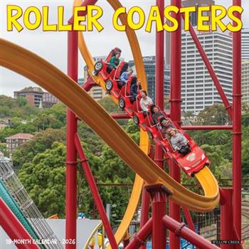 Roller Coasters 2026 12 X 12 Wall Calendar
