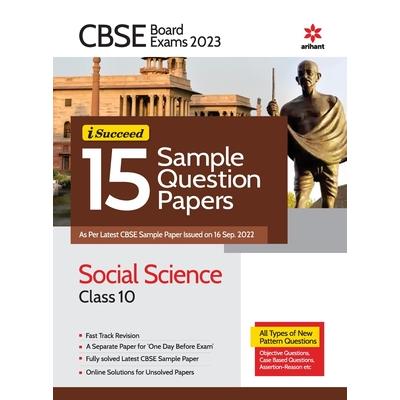 CBSE Board Exam 2023 I-Succeed 15 Sample Question Papers SOCIAL SCIENCE Class 10th