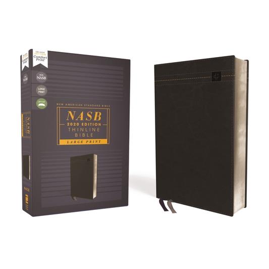 Nasb, Thinline Bible, Large Print, Leathersoft, Black, Red Letter Edition, 2020 Text, Comfort Print