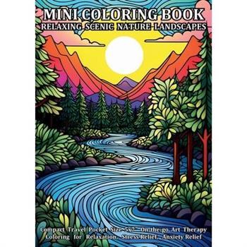 Mini Coloring Book Relaxing Scenic Nature Landscapes