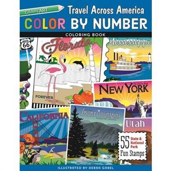 Color by Number Travel Across America Coloring Book