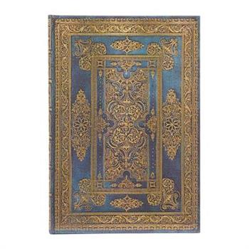 Paperblanks Blue Luxe Luxe Design Hardcover Journal MIDI Unlined Elastic Band Closure 144 Pg 120 GSM