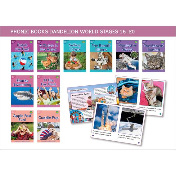 Phonic Books Dandelion World Stages 16-20 ('Tch' and 'Ve', Two-Syllable Words, Suffixes -Ed and -Ing and Spelling )