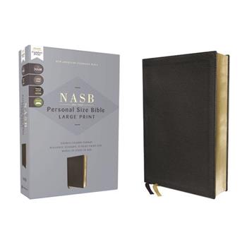 Nasb, Personal Size Bible, Large Print, Genuine Leather, Calfskin, Black, Red Letter, 1995 Text, Comfort Print