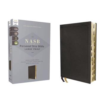 Nasb, Personal Size Bible, Large Print, Genuine Leather, Calfskin, Black, Red Letter, 1995 Text, Thumb Indexed, Comfort Print