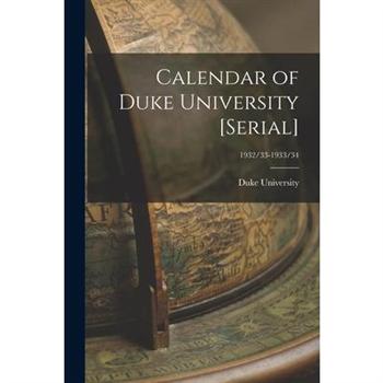 Calendar of Duke University [serial]; 1932/33-1933/34