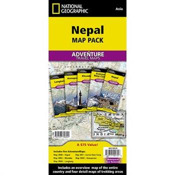 National Geographic Adventure Travel Maps Nepal Map Pack