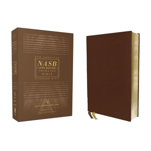 Nasb, Thinline Bible, Genuine Leather, Buffalo, Brown, Red Letter Edition, 1995 Text, Comfort Print