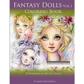 Fantasy Dolls Vol.1 Coloring Book Grayscale