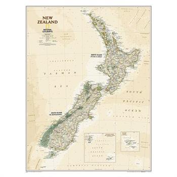 National Geographic: New Zealand Executive Wall Map - Laminated (23.5 X 30.25 Inches)