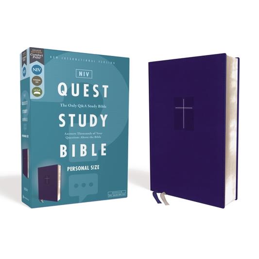 Niv, Quest Study Bible, Personal Size, Leathersoft, Blue, Comfort Print