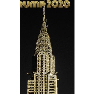 Trump-2020 iconic Chrysler Building Sir Michael writing Drawing Journal.