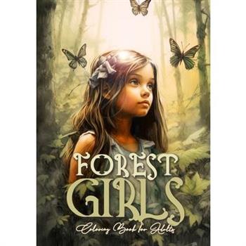 Forest Girls Coloring Book for Adults
