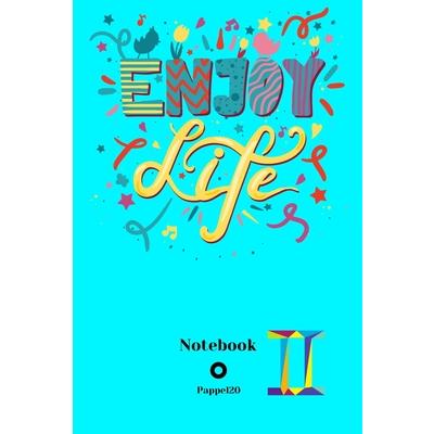 Dot Grid Notebook Gemini Sign - Cover Color Aqua - 160 pages - 6x9-Inches
