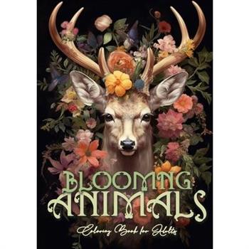 Blooming Animals Coloring Book for Adults