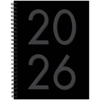 Black 2026 6.5 X 8.5 Weekly Monthly Softcover Planner