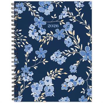 Blue Floral 2026 8.5 X 11 Weekly Monthly Softcover Planner